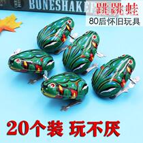 Iron Sheet Frog Toy Small Frog Toy Children Gift Clockwork Hop jump frogs Frog Animal Bounce 80 Back Nostalgia