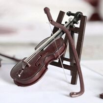 Mini Violins Ornament Miniature Violins Model with Stand for