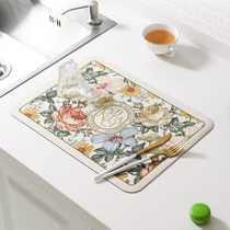 Diatom mud kitchen drain mat tableware dishes water control mat disposable tea table bar table table top drying absorbent mat
