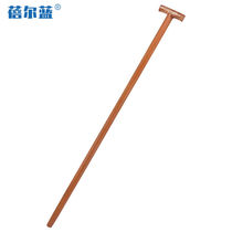 Bell blue snow shovel manganese steel wooden handle snow pushing food sanitation cleaning tool 1 2 meters T-shaped locust wood pole