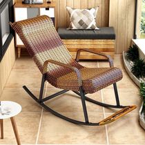 Outdoor rocking chair rattan recliner nap middle-aged and elderly outdoor rocking chair comfortable internet celebrity rattan bed durable recliner
