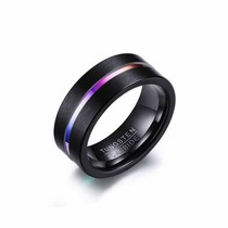 Sufa EAMIOR 8 mm Wedding Ring Black Dull Polished Ring Tungs