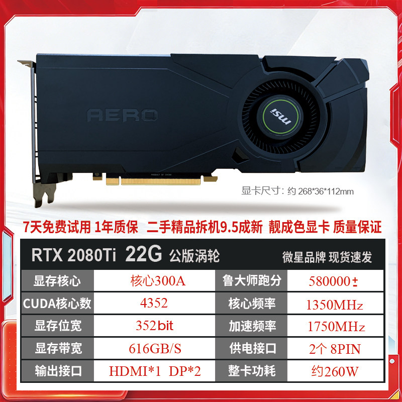Видеокарта Nvidia RTX 2080Ti 22G MSI