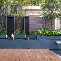 European-style landscaping stainless steel waterfall outlet courtyard waterscape waterfall landscaping flowing water wall water curtain overlapping water waterfall