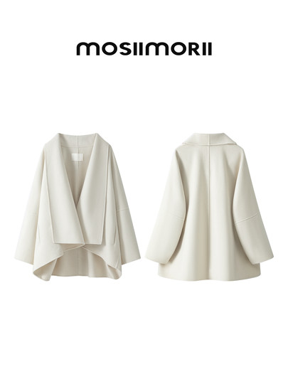 尤加利MOSIIMORII短款双面呢外套2025年秋冬新款短浴袍外套大衣