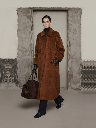 MOSIIMORII【苍羽浮游】摩登风冬季翻领大衣女轻奢双面呢长款外套