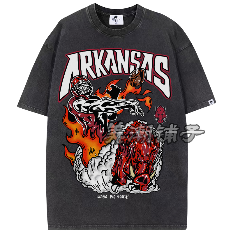 Warren Lotas Football Arkansas Razorbacks American Pure Cotton Unisex Loose Cotton Short-Sleeve T-Shirt