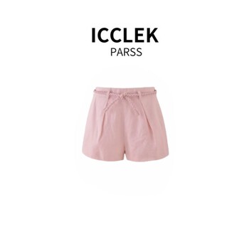 Icclek Parss New Summer Style Fashionable Simple Versatile Casual Pants High-Waisted Slimming Wide-Leg Shorts-5704