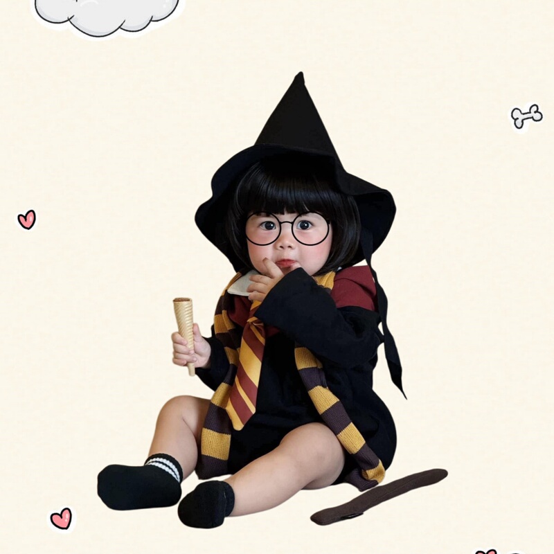 Halloween Wizard Robe Harry Potter Academy Robe Baby Magic Robe Cloak Cosplay Costume Baby Onesie Halloween Wizard Robe Harry Potter Academy Robe Baby Magic Robe Cloak Cosplay Costume Baby Onesie