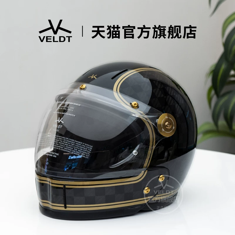 Карбоновый ретро-шлем VELDT подходит для мотоциклов с полной защитой Triumph Harley, комбинированный шлем Velт