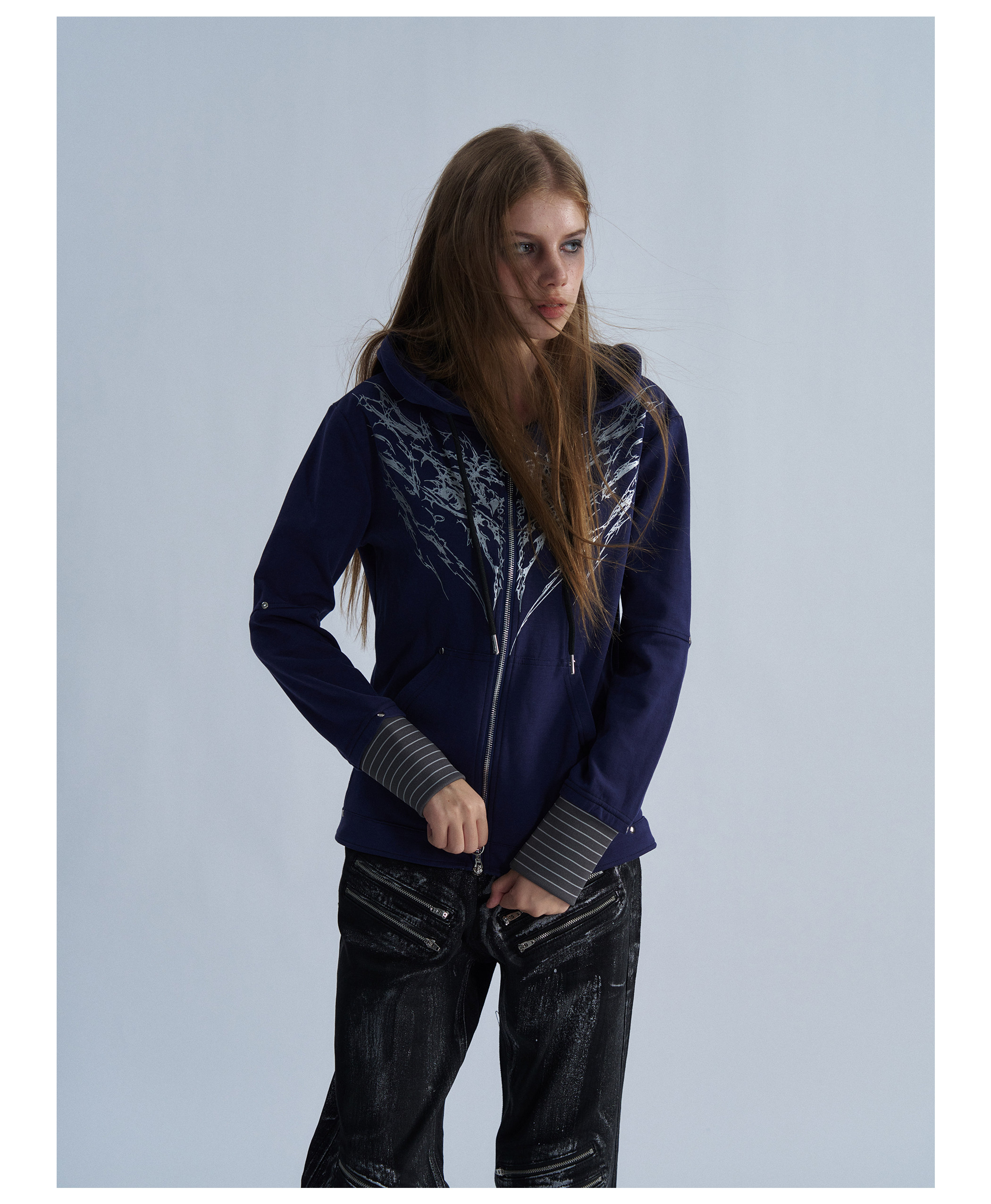 PAIKI Thorn Wings Layered-Look Hoodie