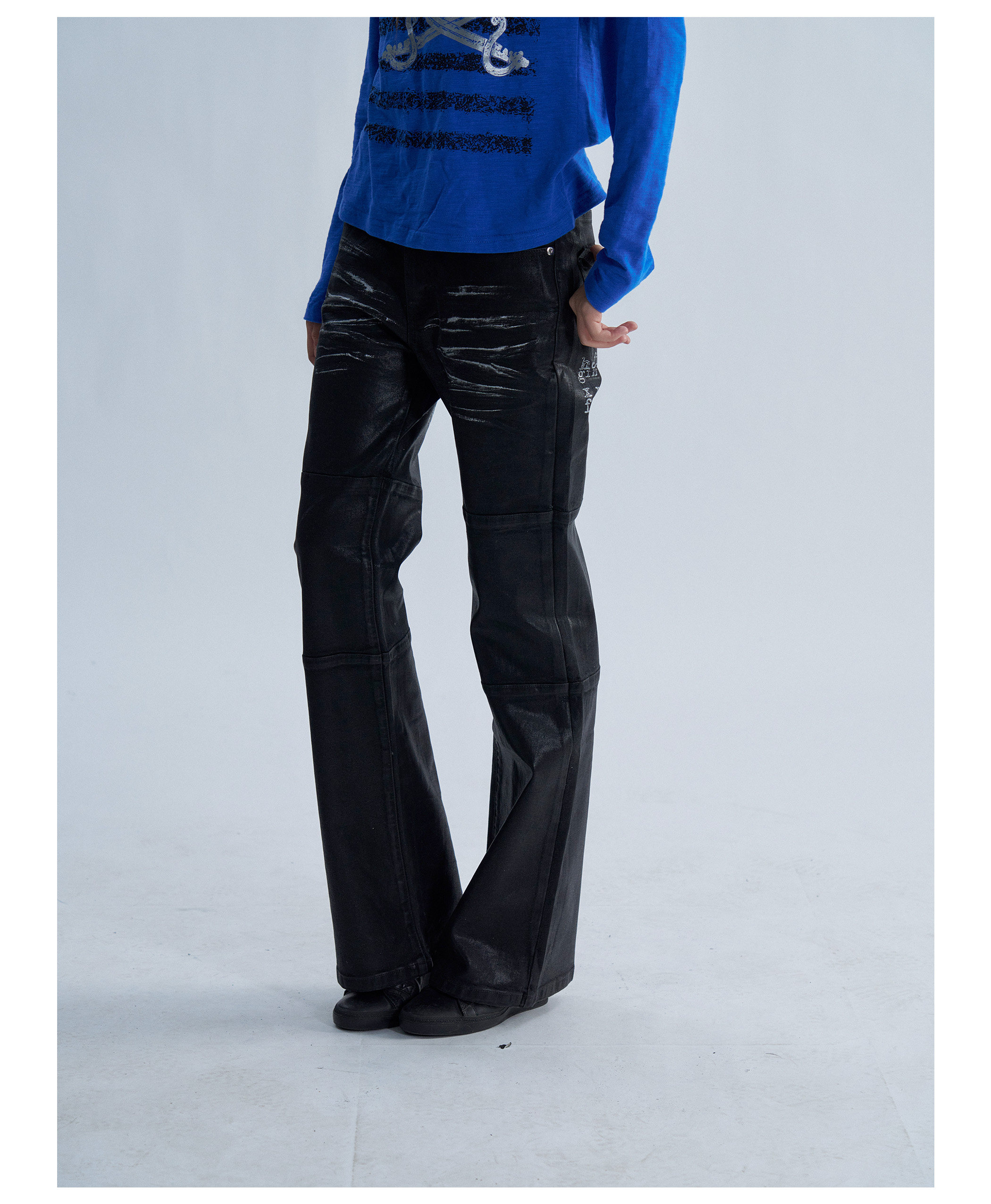 PAIKI Waxed Slim-Fit Jeans