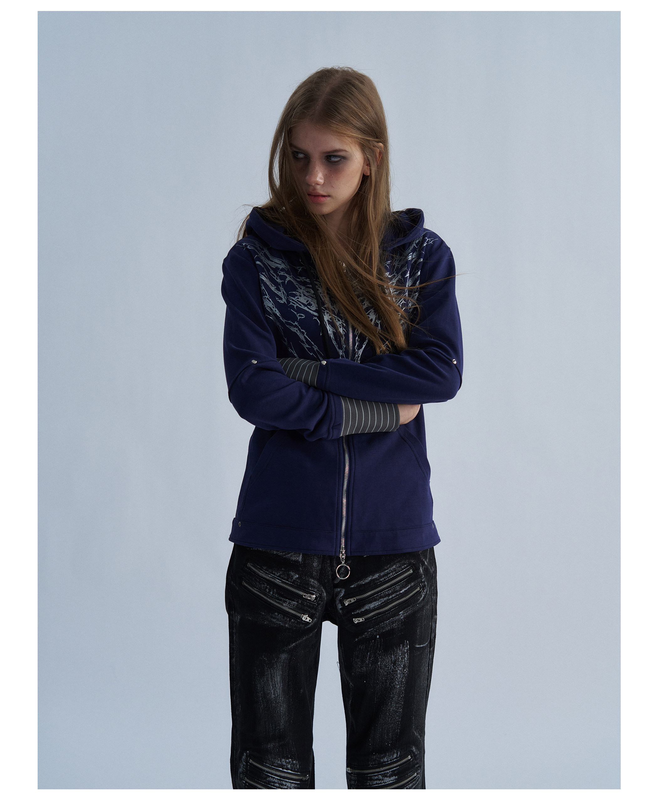 PAIKI Thorn Wings Layered-Look Hoodie