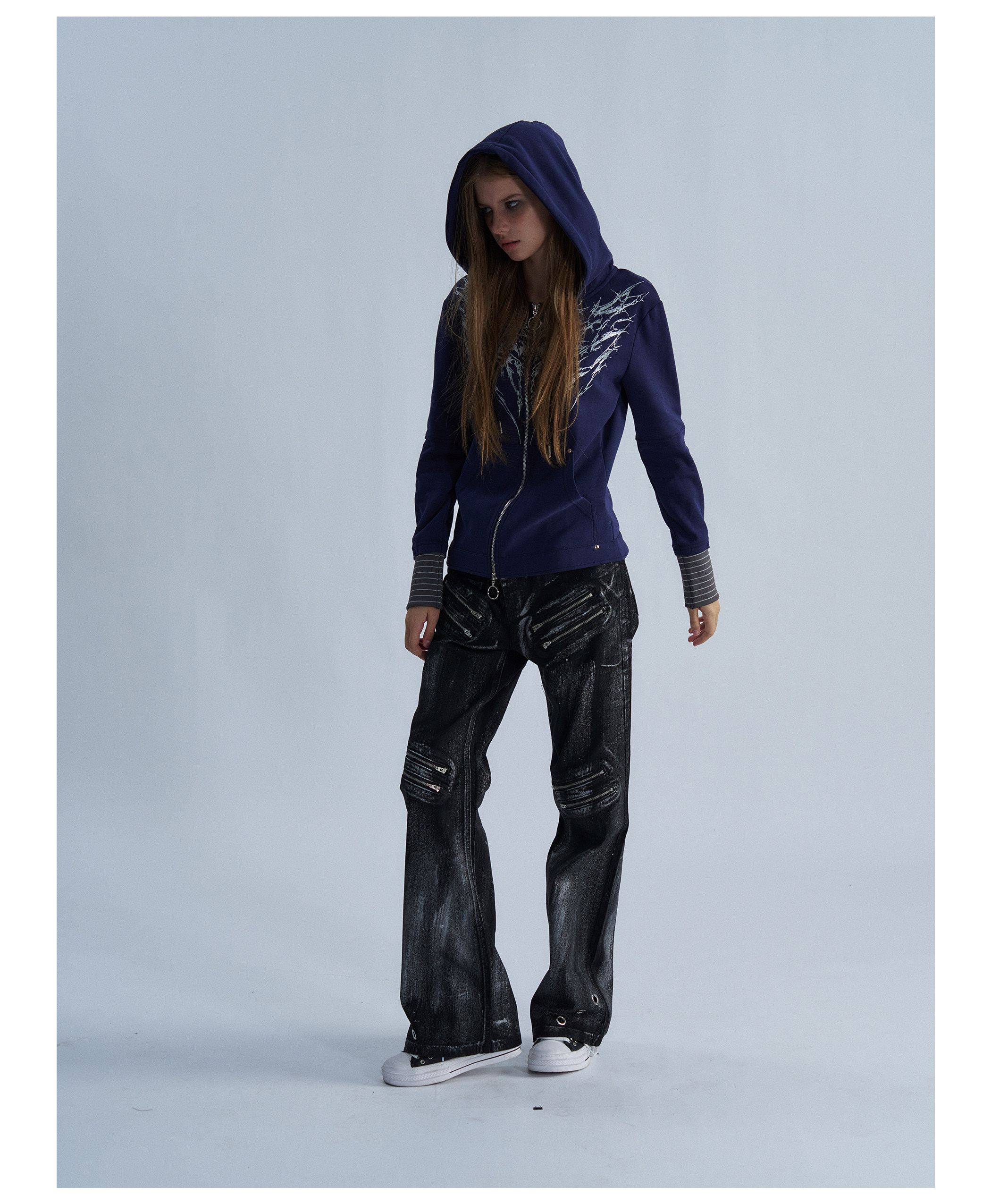 PAIKI Thorn Wings Layered-Look Hoodie