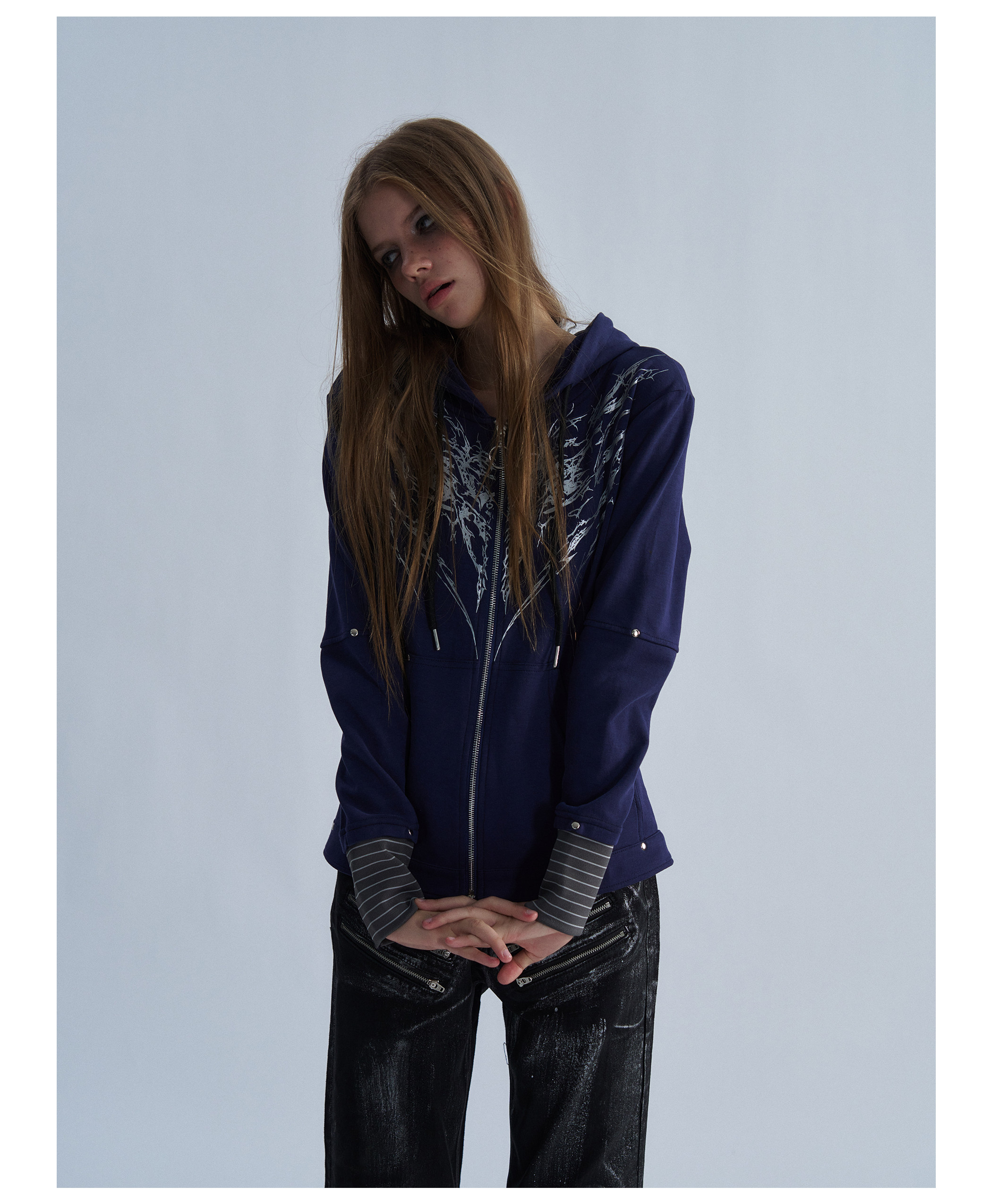 PAIKI Thorn Wings Layered-Look Hoodie