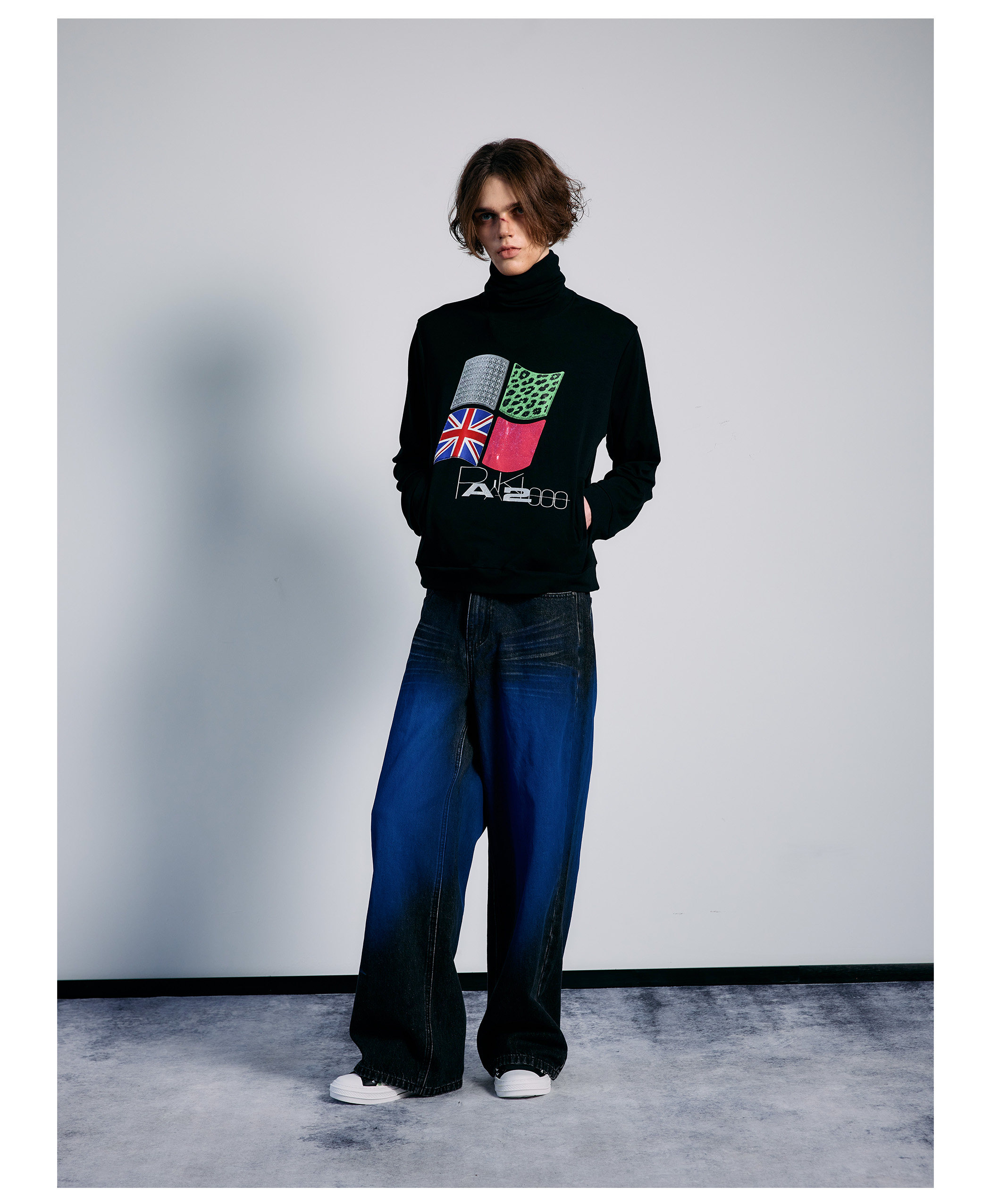 PAIKI Ice Flame Totem Straight-Leg Jeans