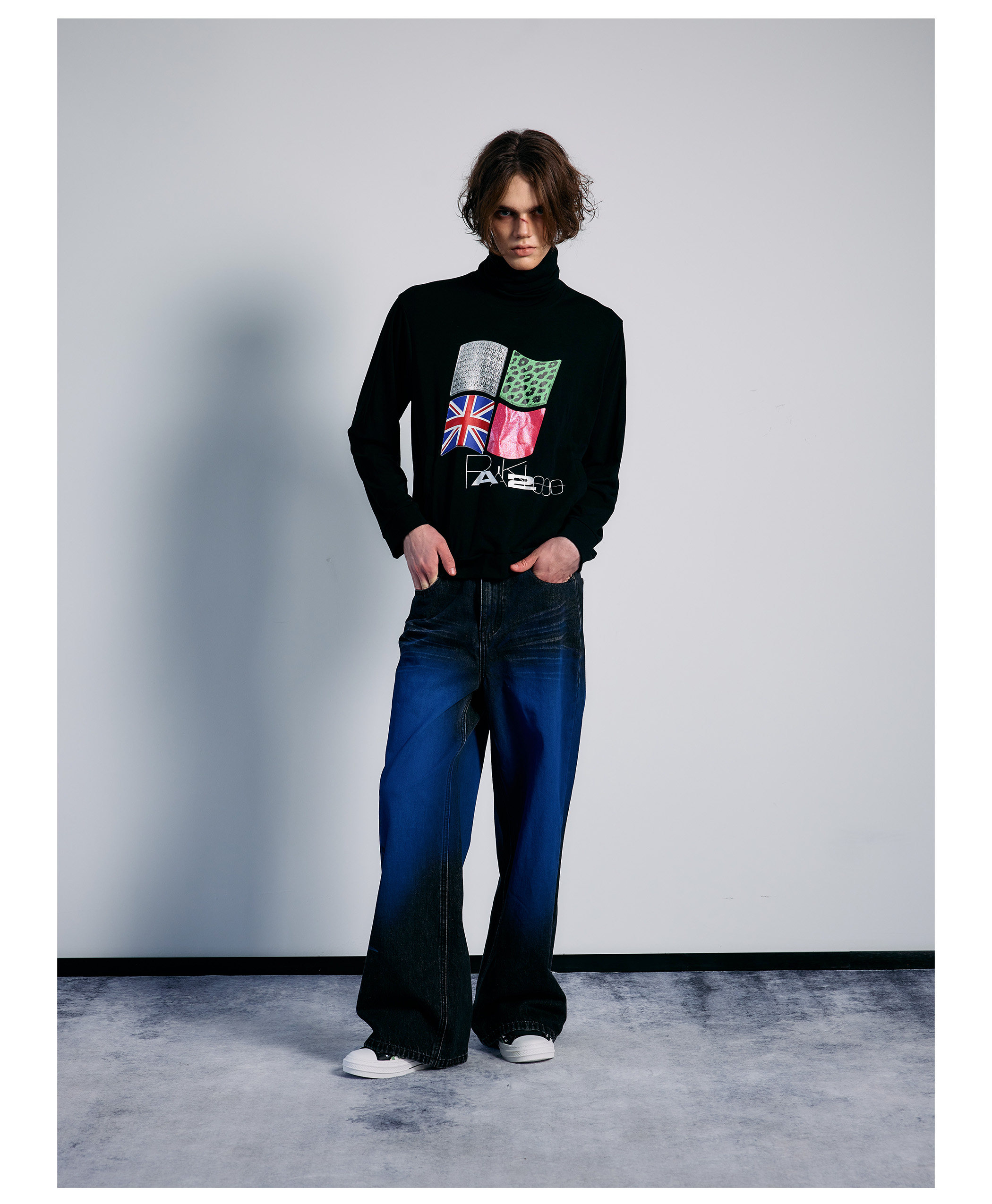 PAIKI Ice Flame Totem Straight-Leg Jeans