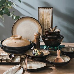 British Retro Bowl and Plate Set 2025 New Model Household Purple Clay Kiln-Transformed Tableware Set High-End Plate Housewarming Gift
