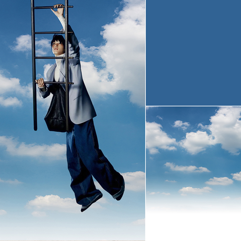 Photo Studio Sky with White Clouds Photography Background Cloth Commercial Photography Blue Sky White Clouds Indoor Photo Background Paper Children's Photo Background