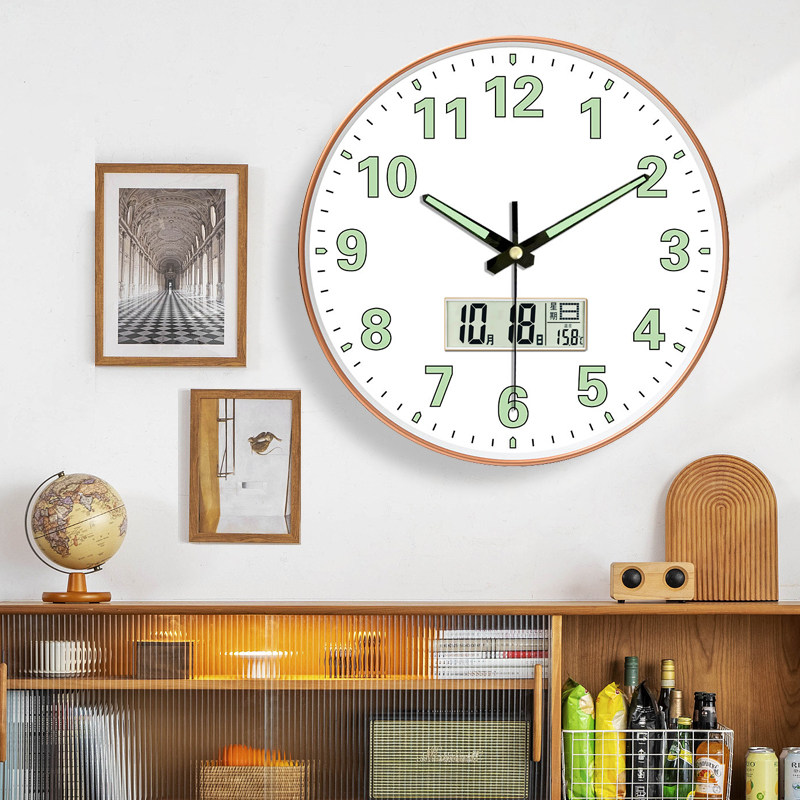 Simple Modern Radio-Controlled Luminous Wall Clock Living Room Clock Home Fashion Automatic Time Setting Quartz Wall Clock