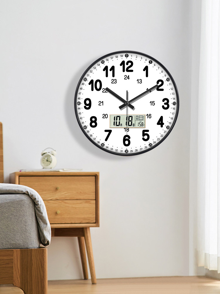 Modern Minimalist Radio-Controlled Classroom Clock with Automatic Time Setting, Stylish and Creative Home Clock, Living Room Clock