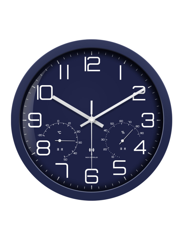 Clocks, Wall Clocks, Living Room Round Clocks, Temperature and Humidity Automatic Time Adjustment Electronic Clocks, Wall-Mounted Quartz Clocks, Creative Light Luxury Wall Clocks