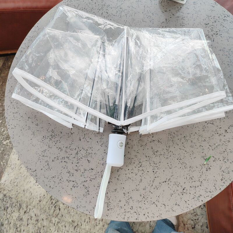 Portable Transparent Umbrella, Trendy Transparent Automatic Umbrella, Retractable Umbrella, Celebrity Style Transparent Umbrella for Men and Women, Couple Transparent Umbrella