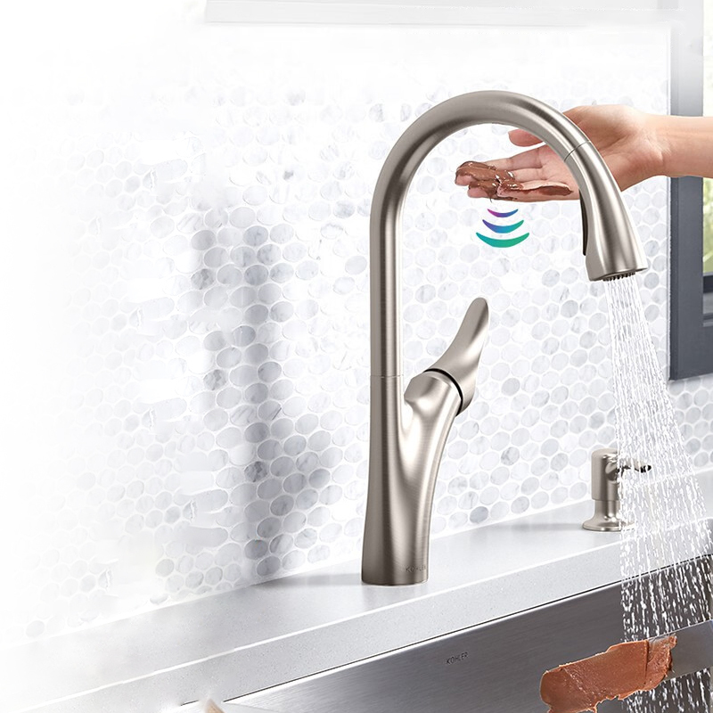 Kohler Sensor Kitchen Faucet Pull-Out Sink Faucet for Washing Vegetables and Dishes, Hot and Cold Water Faucet Kohler Sensor Kitchen Faucet Pull-Out Sink Faucet for Washing Vegetables and Dishes, Hot and Cold Water Faucet