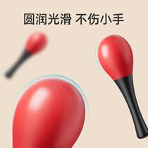 Small sand hammer baby red baby hand holding hearing pursuit training toy can chew rattle educational black and white card