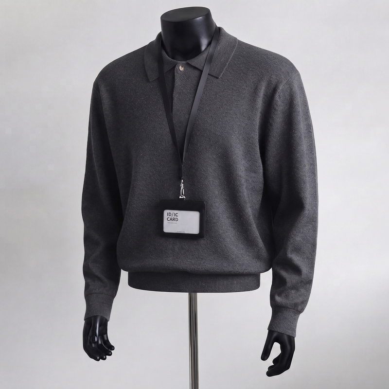 Long-Sleeved Button-Down Pullover with a High-End Old Money Style, Polo Collar Knitwear for Men, Autumn and Winter Business Casual Sweater