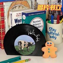 Internet celebrity vinyl record bookstand student desktop storage creative ornaments bookend dormitory partition bookend bookshelf