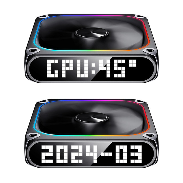 Patriot Star Cube Fan 12cm Custom Dot Matrix Screen Animation Pwm Temperature Control Case Cooling Fan