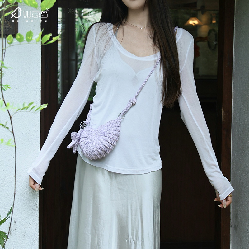 Ruyi Bird Zhaohua Ocean Series Bag Crochet Handmade DIY Material Kit Summer Small Fish Conch Shell Bag