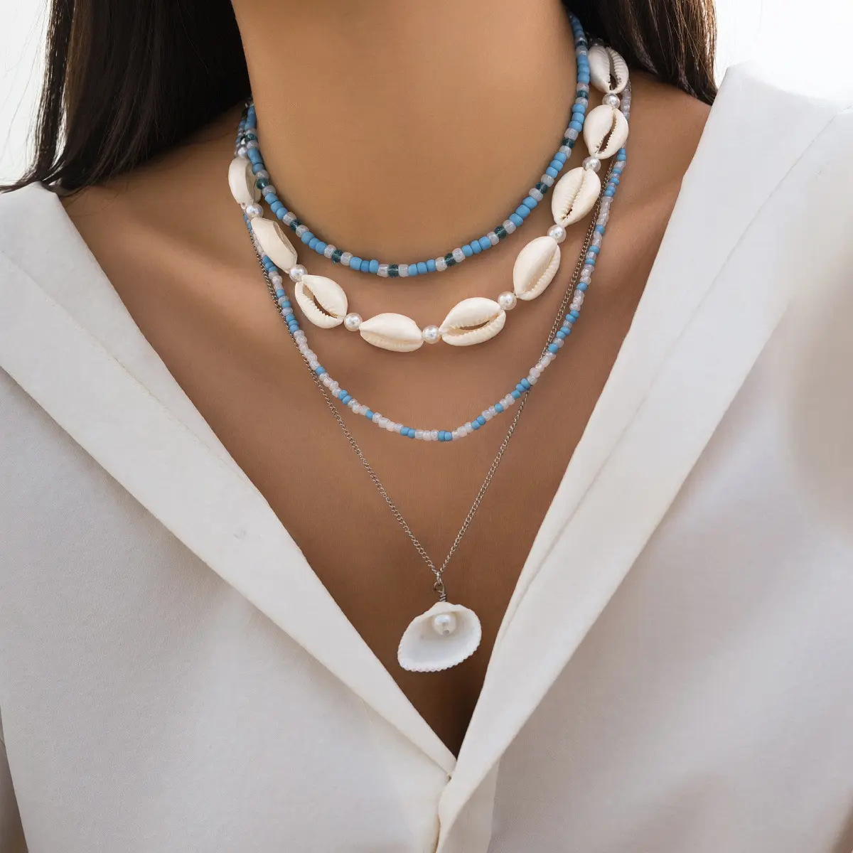 Boho Beaded Beach Necklace – Colorful Summer Ocean Style Jewelry O1CN01Xx9M2Q21q5N606N2x !!2217262617035