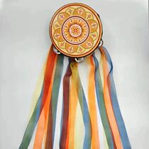 Orff musical instrument 7-inch ribbon tambourine Dunhuang dance tambourine performance props Xinjiang dance exam tambourine