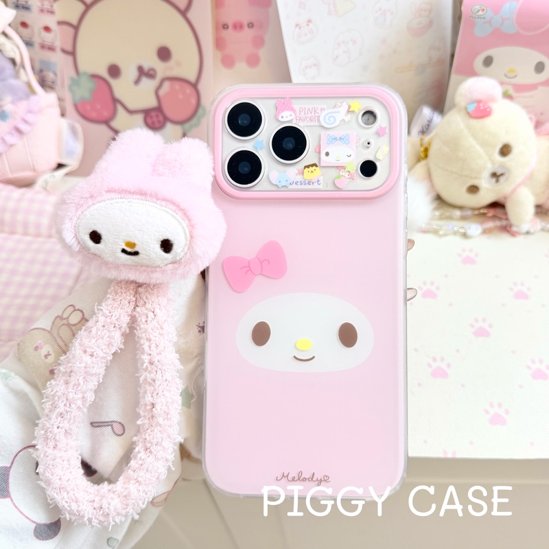 Piggycase·Original Simple and Cute Big-Faced Bunny High-End Fun Couple Best Friend Girly Sweet ins Cartoon Suitable for Apple 17Promax Phone Case iPhone 14 /13 New Model 17