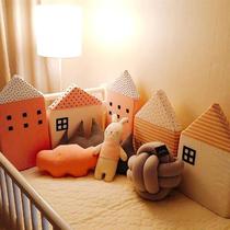 Bed surround crib pure cotton small house anti-collision soft bag childrens baby splicing bed removable and washable guardrail pillow fence