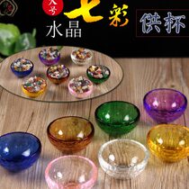 Supplies: 10CM crystal water supply bowl glass supply cup water supply bowl hall decoration set of 7