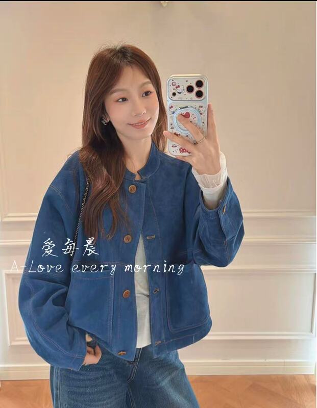 [New for Autumn 26] Women's Leather Jacket Made of Mixed Sheepskin Suede Imported from South Africa