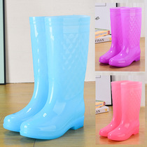Jelly water boots high waterproof shoes crystal rubber shoes non-slip overshoes womens summer fashion rain boots rain boots transparent thickened