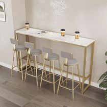Wall bar table high table home living room small bar long table milk tea shop table and chair combination bar table