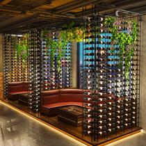 Wine rack booth partition wrought iron screen display rack wine rack decoration restaurant bar Hutaoli factory manufacturer