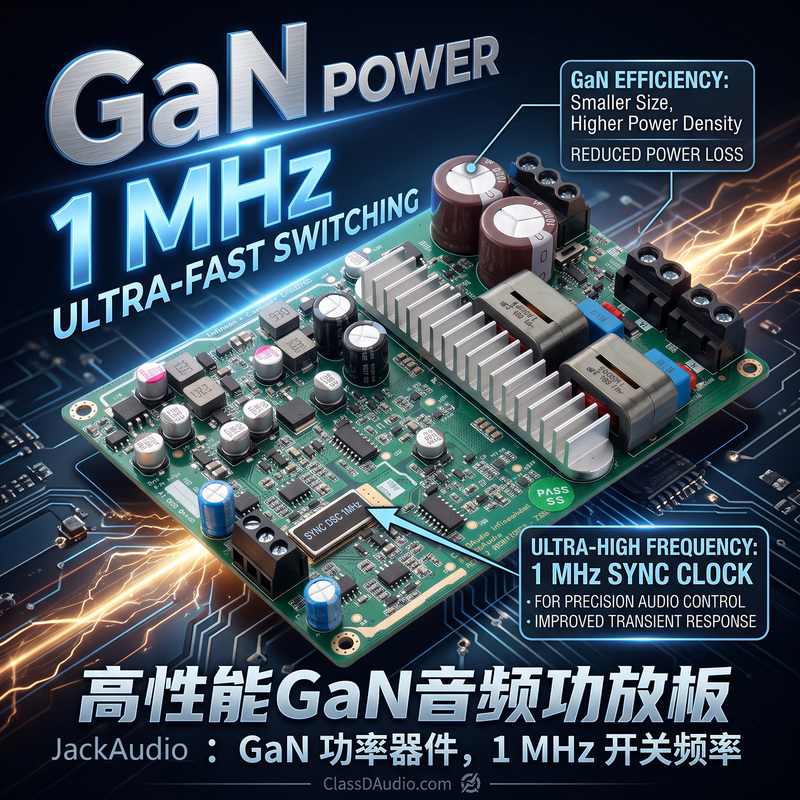 Infineon Ug105730 Solution Gan Gallium Nitride 750W Dual-Channel Class D Power Amplifier Board 1Mhz Synchronous Modulation