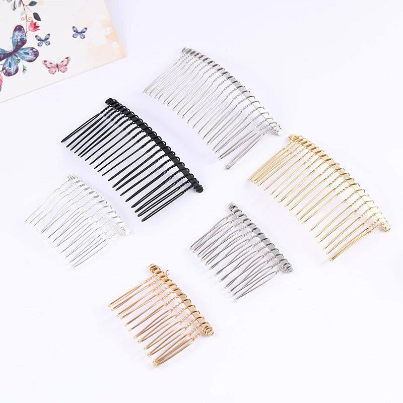 10pcs 10/12/15/20 Teeth Metal Iron Wire Hair Comb Base For D