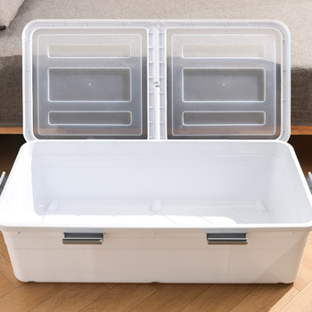 Wanpai bed storage box flat plastic finishing box drawer transparent wheeled sofa storage box bottom storage box