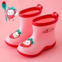 Summer children Rain boots Water shoes non-slip cartoon male and female child 1-3-6 years old Child plus suede toddler baby rain shoes