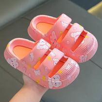 Childrens summer slippers for boys and girls cartoon non-slip indoor and outdoor home bathing soft bottom girls princess baby slippers
