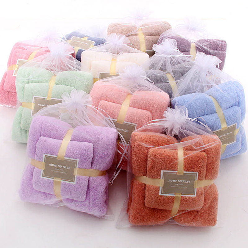 Coral Fleece Bath Towel Set for Home Use, Cheap Towel Set, Beach Towel, Hair Drying Towel, Absorbent Gift, Street Vendor