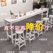 Simple wall-mounted bar table home balcony window side table bar milk tea shop high table and chairs custom long dining table and chairs