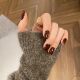 [Matiani] Beautiful Red-Brown Handmade Manicure, Wearable Nails, Short Bridal Wedding Elegant, Whitening Nail Stickers